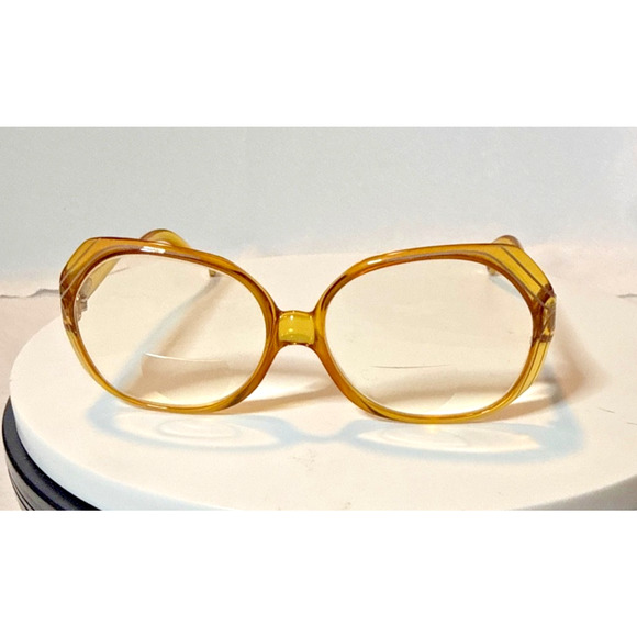Vtg Christian Dior 2035 Optyl Eyeglass Frames Only Amber Yellow Germany 54-14 main image 7